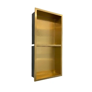 Image 2 of 12" Stainless Steel Shelf Recessed Mount Niche(Gold) sold at Floors & Baths Pro's