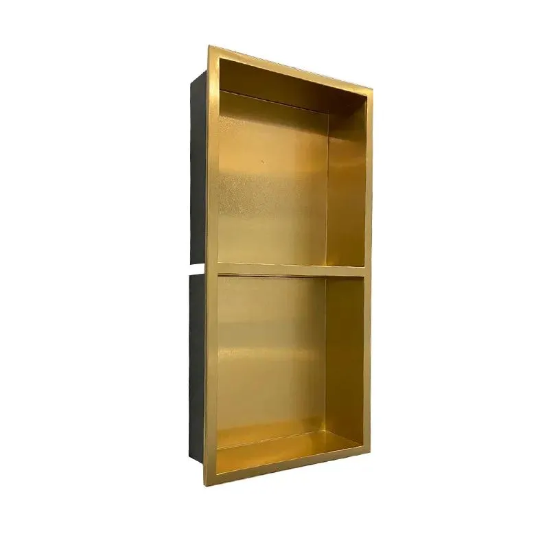 12" Stainless Steel Shelf Recessed Mount Niche(Gold)