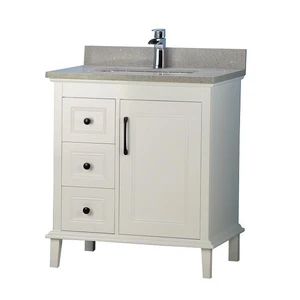 30" European Style Grey Vanity with Gray Countertop | Floors & Baths Pro's