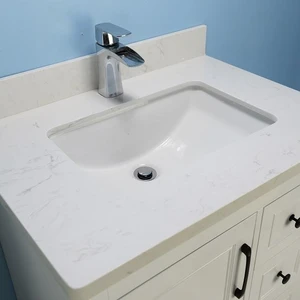 Image 5 of 30" European Style Grey Vanity with Gray Countertop sold at Floors & Baths Pro's