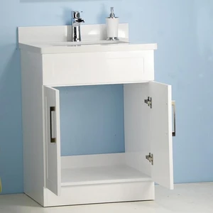 24" White Bathroom Vanity with Stone Top | Floors & Baths Pro's