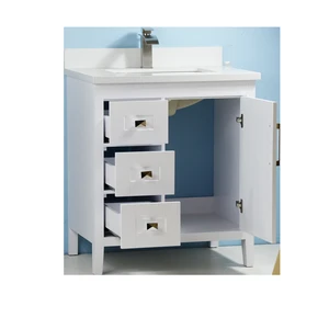 Image 3 of 30" European Style White Vanity with Stone Top sold at Floors & Baths Pro's
