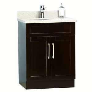 24" Espresso Bathroom Vanity with Stone Top | Floors & Baths Pro's