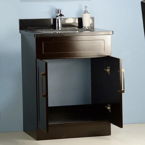 Image 2 of 24" Espresso Bathroom Vanity with Stone Top sold at Floors & Baths Pro's