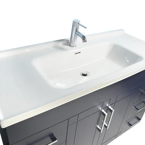 Image 3 of 48" Shaker door style Navy Blue Vanity with Ceramic Top (flat) sold at Floors & Baths Pro's