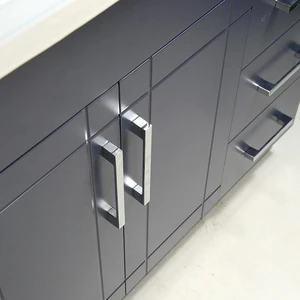 Image 4 of 48" Shaker door style Navy Blue Vanity with Ceramic Top (flat) sold at Floors & Baths Pro's