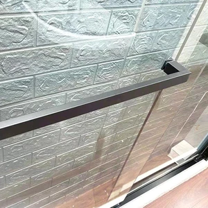 Image 2 of 60" x 72" Framed Sliding Shower Glass (Chrome/Black) sold at Floors & Baths Pro's