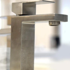 Image 3 of Square Single Hole Faucet (Brush Nickel) sold at Floors & Baths Pro's