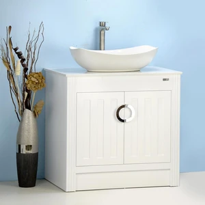 30" Vessel Sink Vanity with Man-made Stone Top | Floors & Baths Pro's