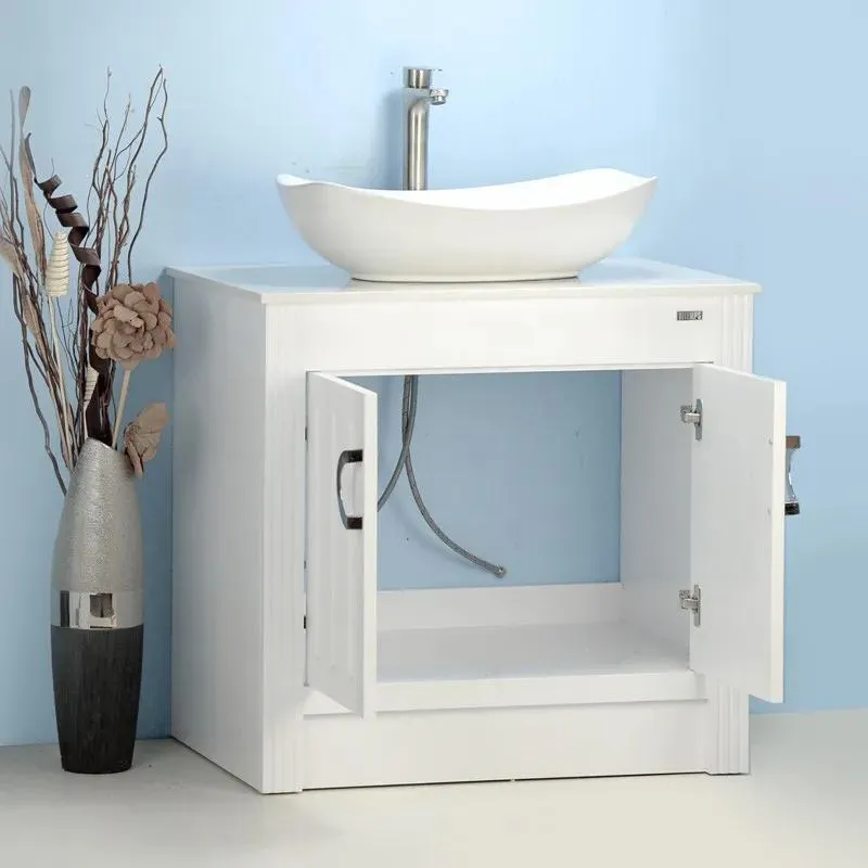 30" Vessel Sink Vanity with Man-made Stone Top