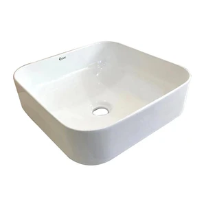 15" COMO Rectangular Ceramic Top-mounted Vessel Sink Glossy White | Floors & Baths Pro's