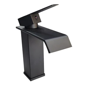  Single Hole Bathroom Sink Faucet in Matte Black with Flat Nozzle 