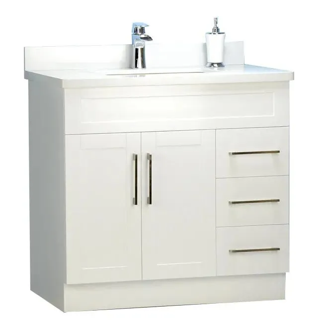 32" Shaker Style White Vanity with Stone Top