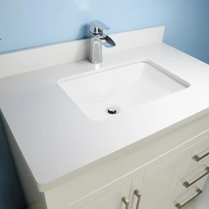 Image 5 of 32" Shaker Style White Vanity with Stone Top sold at Floors & Baths Pro's