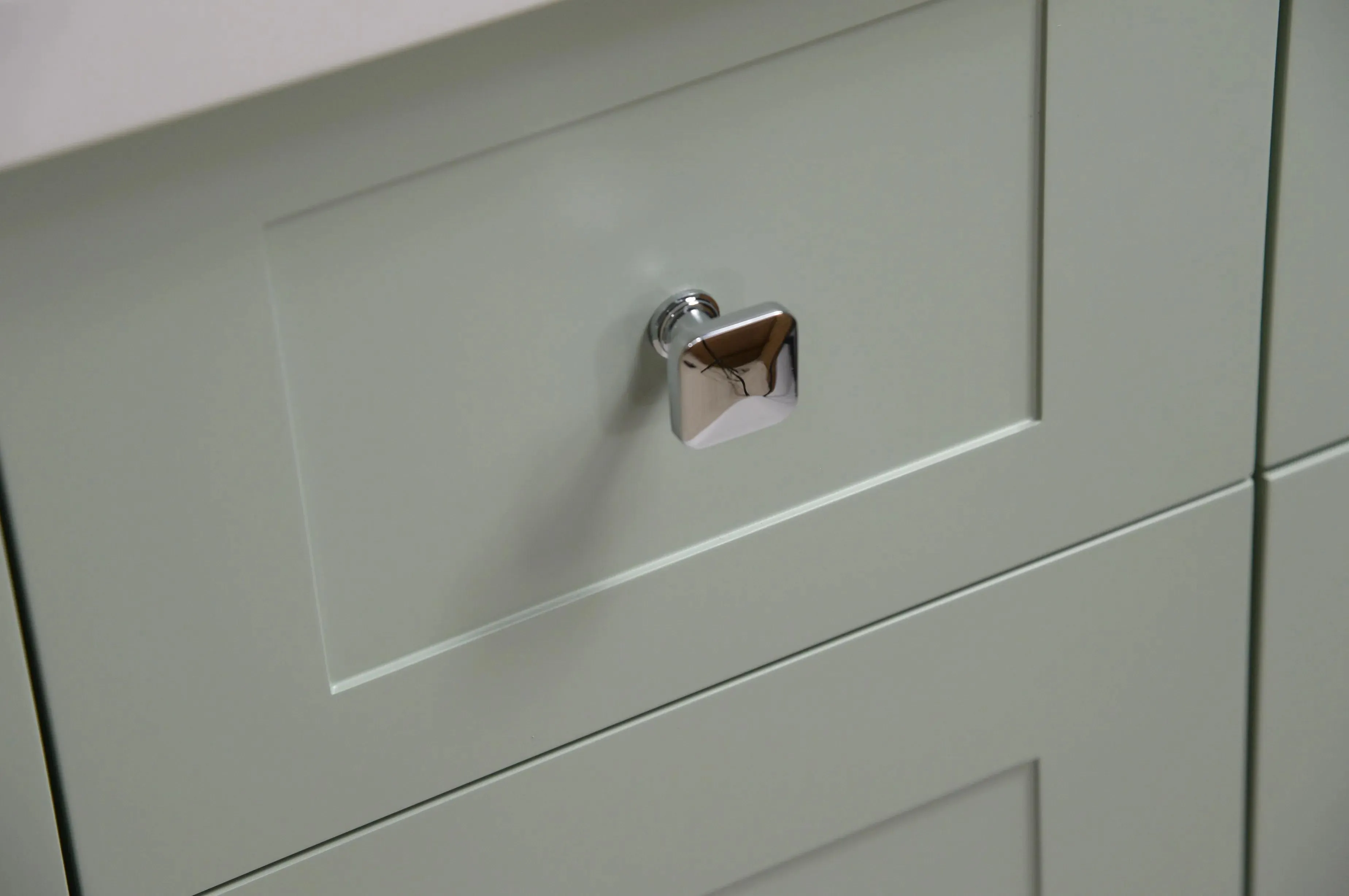 60" Shaker Style Green Double Sink Vanity with Stone Top (3 drawers)