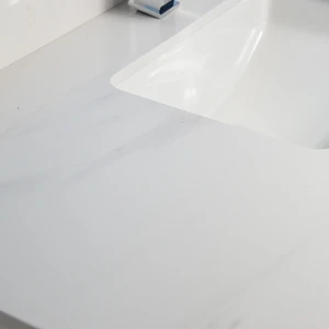 Image 3 of 60" Shaker Style Green Double Sink Vanity with Stone Top (3 drawers) sold at Floors & Baths Pro's