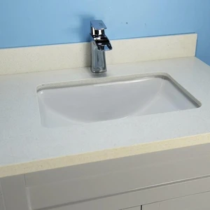 Image 3 of 32" Shaker Style Double-door White Vanity with Stone Top sold at Floors & Baths Pro's