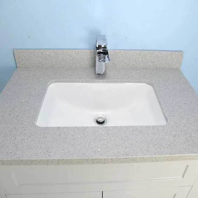 32" Shaker Style Double-door White Vanity with Stone Top