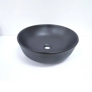 Ceramic Round Shape Vessel Matte Black Sink | Floors & Baths Pro's