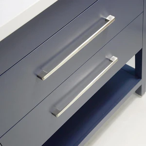 Image 4 of 32'' Solid Wood Dark Blue Vanity with Shelf sold at Floors & Baths Pro's