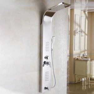 5 in 1 Stainless Steel Shower System with Hand Shower (Chrome) | Floors & Baths Pro's