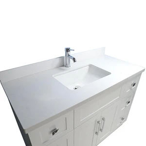 48" Shaker Style Grey Vanity with Stone Top (6 drawers) | Floors & Baths Pro's