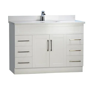 48" White Shaker Style Vanity with Stone Top | Floors & Baths Pro's