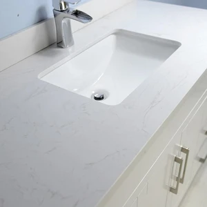 Image 5 of 48" White Shaker Style Vanity with Stone Top sold at Floors & Baths Pro's