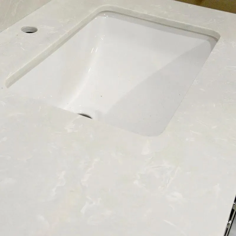 60" European Style Double-Sink White Vanity with Stone Top