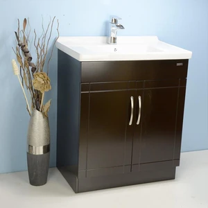 28" Espresso Vanity with Integrated Ceramic Top/Sink | Floors & Baths Pro's