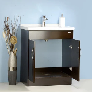 Image 2 of 28" Espresso Vanity with Integrated Ceramic Top/Sink sold at Floors & Baths Pro's