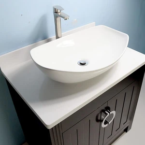 Image 3 of 30" Vessel Sink Vanity with Man-made Stone Top (Espresso) sold at Floors & Baths Pro's