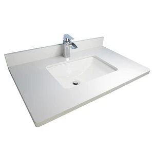 Image 6 of 30" European Style White Double-doors Vanity with Stone Top sold at Floors & Baths Pro's