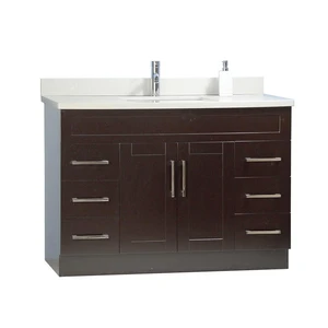 48" Espresso Shaker Style Vanity with Stone Top | Floors & Baths Pro's