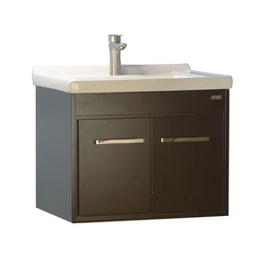 24'' Wall-Mounted Solid Wood Espresso Vanity with Ceramic Sink | Floors & Baths Pro's