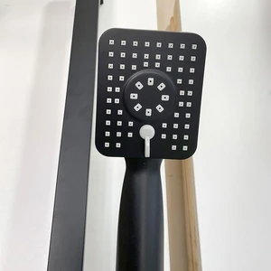Image 4 of Matt Black Square Rain Showerhead with Rail/Hand Shower sold at Floors & Baths Pro's