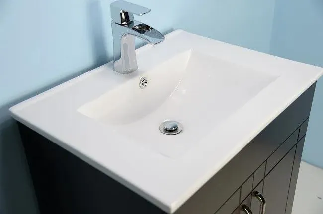 30" Espresso Vanity with Ceramic Top