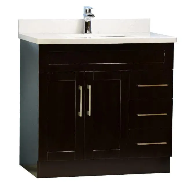 32" Shaker Style Espresso Vanity with Stone Top