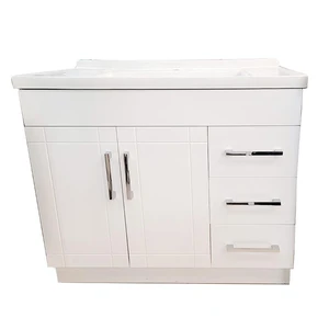 36" Shaker door style White Vanity with Ceramic Top | Floors & Baths Pro's