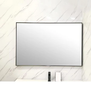 Image 3 of Matte Black Thick Full-framed Mirror (24" to 48") sold at Floors & Baths Pro's