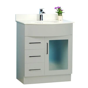 30" Grey Traditional Style Vanity with Stone Top | Floors & Baths Pro's