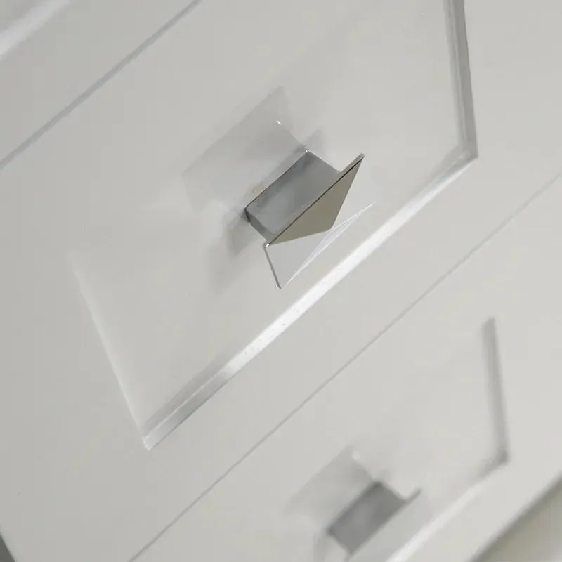 32" Shaker Style White Vanity with Stone Top (2 drawers)