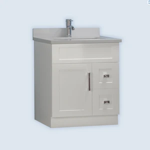 30" Grey Bathroom Vanity with Stone Top and 2 Drawers | Floors & Baths Pro's