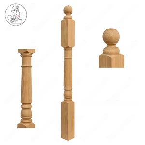 Image 5 of PR101 S1 Classic Colonial 3*3*48 Unfinished Red Oak Stair Post sold at Floors & Baths Pro's