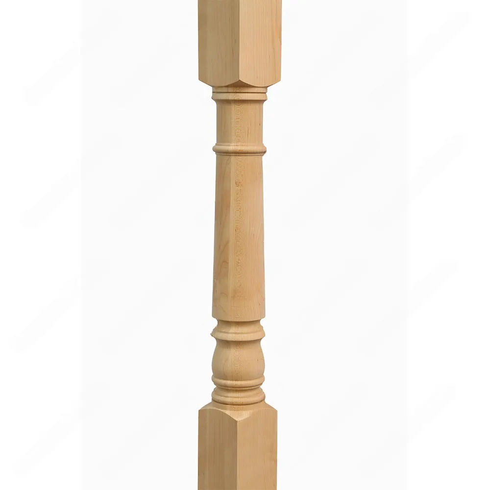 PR201 S1 Classic Colonial 3*3*48 Unfinished Maple Stair Post
