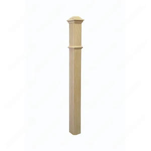 Image 2 of PF100 F0 Plain 3, 3-1/2, 4, 4-3/4 Unfinished Red Oak Square stair Post sold at Floors & Baths Pro's