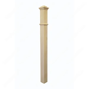 Image 4 of PF100 F0 Plain 3, 3-1/2, 4, 4-3/4 Unfinished Red Oak Square stair Post sold at Floors & Baths Pro's