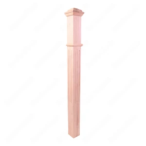 Image 2 of PF101 F1 Fluted 3, 3-1/2, 4, 4-3/4 Unfinished Red Oak Square stair Post sold at Floors & Baths Pro's