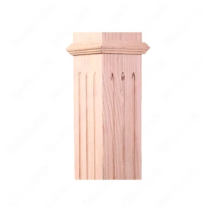 Image 3 of PF101 F1 Fluted 3, 3-1/2, 4, 4-3/4 Unfinished Red Oak Square stair Post sold at Floors & Baths Pro's