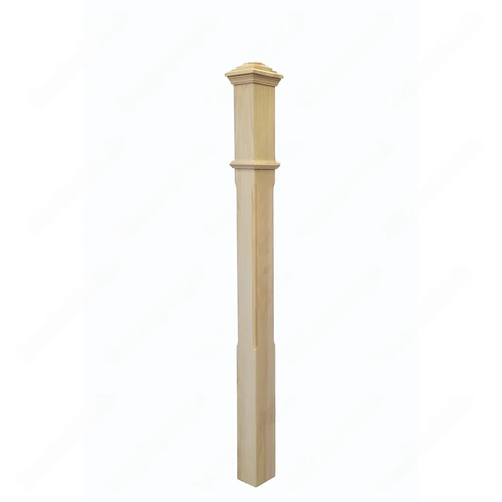 PF102 F2 Chamfered 3, 3-1/2 Unfinished Red Oak Square stair Post